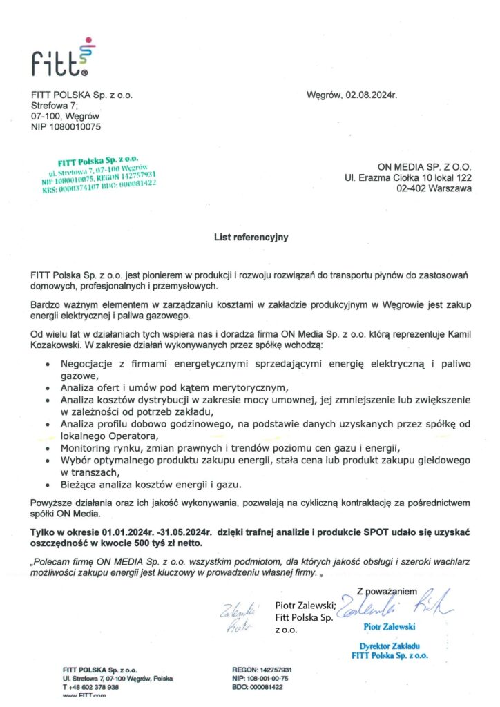 FITT referencje signed